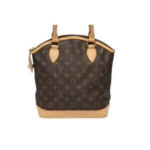Louis Vuitton Lockit canvas handbag leather Monogram brown